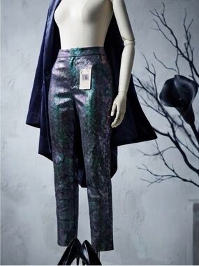 NWT Betsey Johnson New York
Multicolored Iridescent Snake
Print Boot Pants